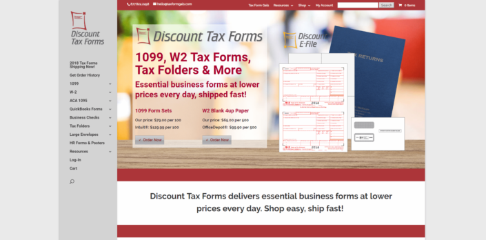 Discount Tax Forms - Small Business Website by Purple Gen