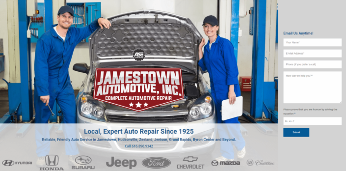 Jamestown automotive - Small Business Website by Purple Gen