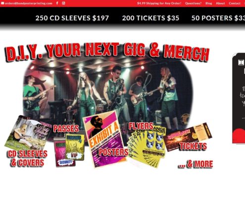 Band Poster Printing Website Design by Purple Gen - Purple-Gen.com