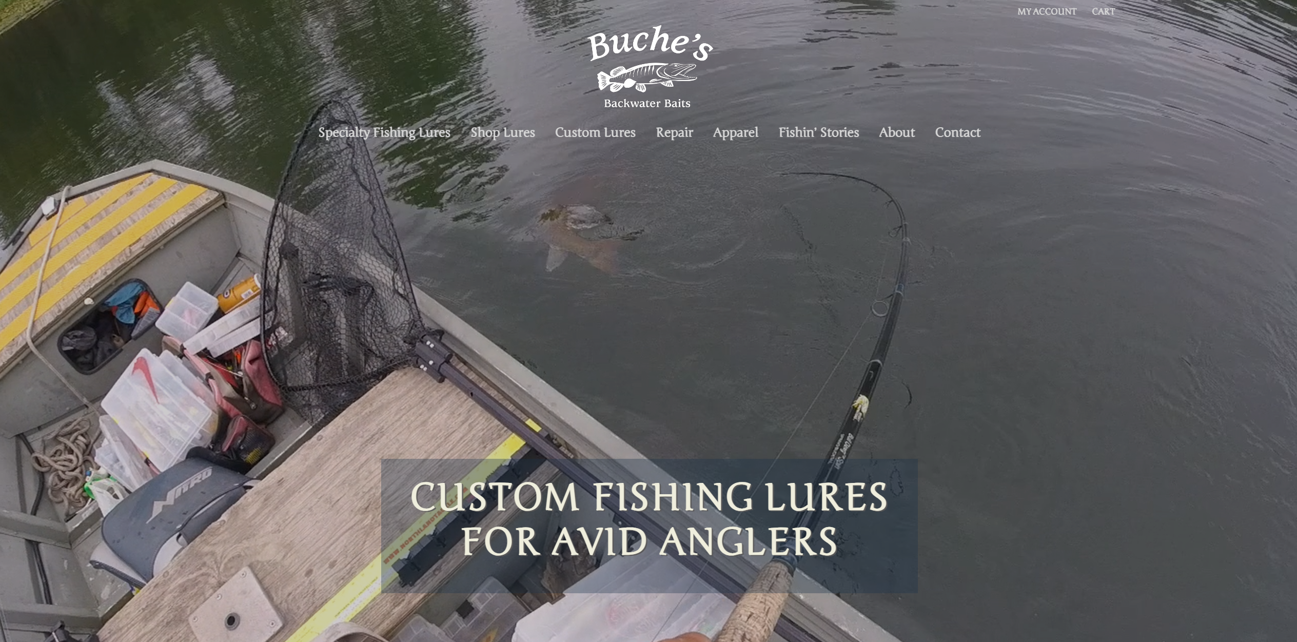 Website Design & Ecommerce Store Development for Buche's Backwater Baits, a Specialty Fishing Lure Company in Grand Rapids MI - Purple-Gen.com