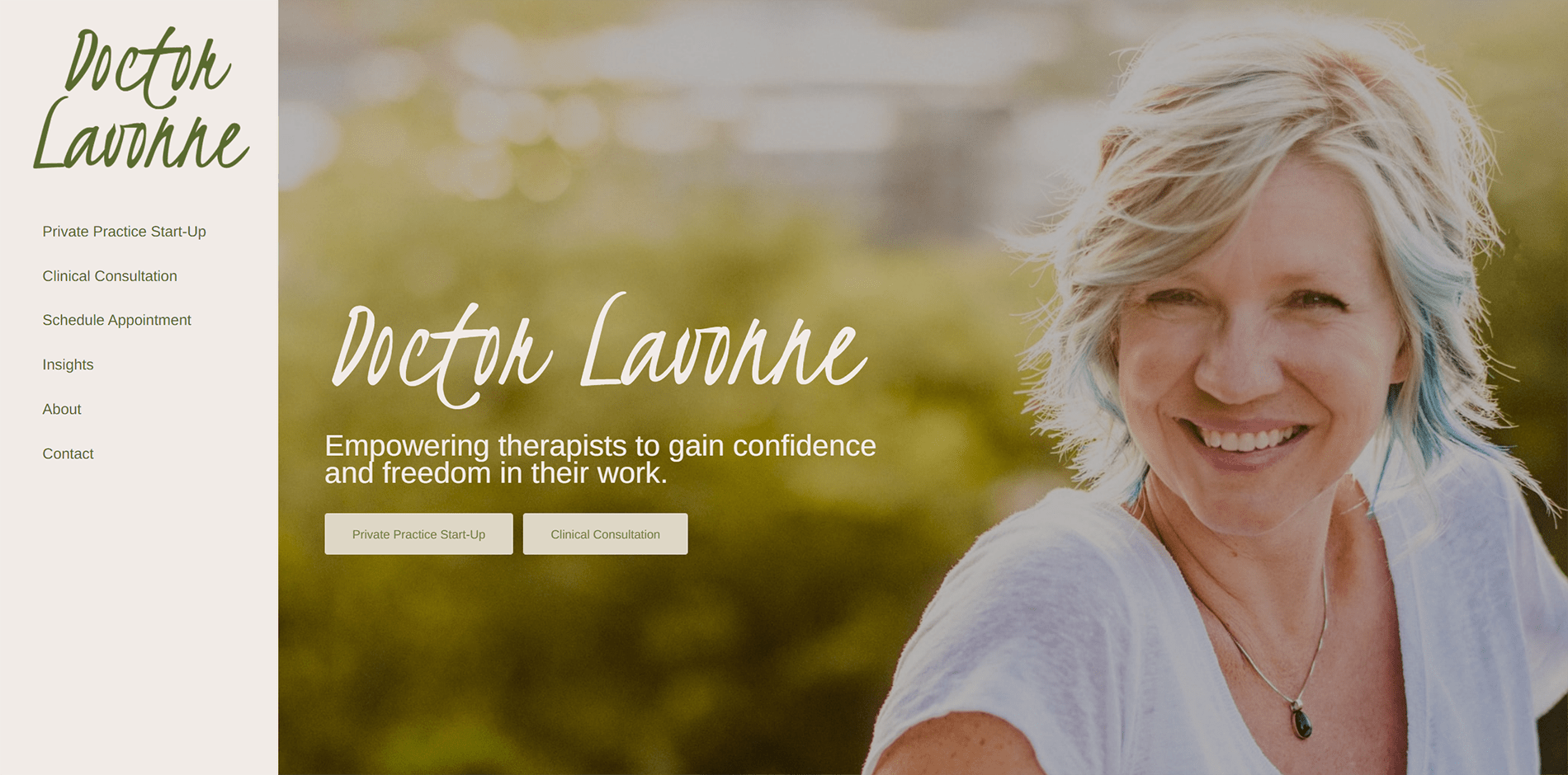 Doctor Lavonne Consulting Therapist Site by Purple Gen - Purple-Gen.com