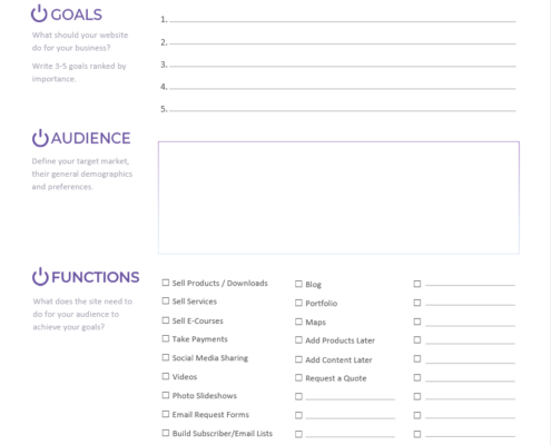 A Guide to Planning a New Website Printable - Purple-Gen.com