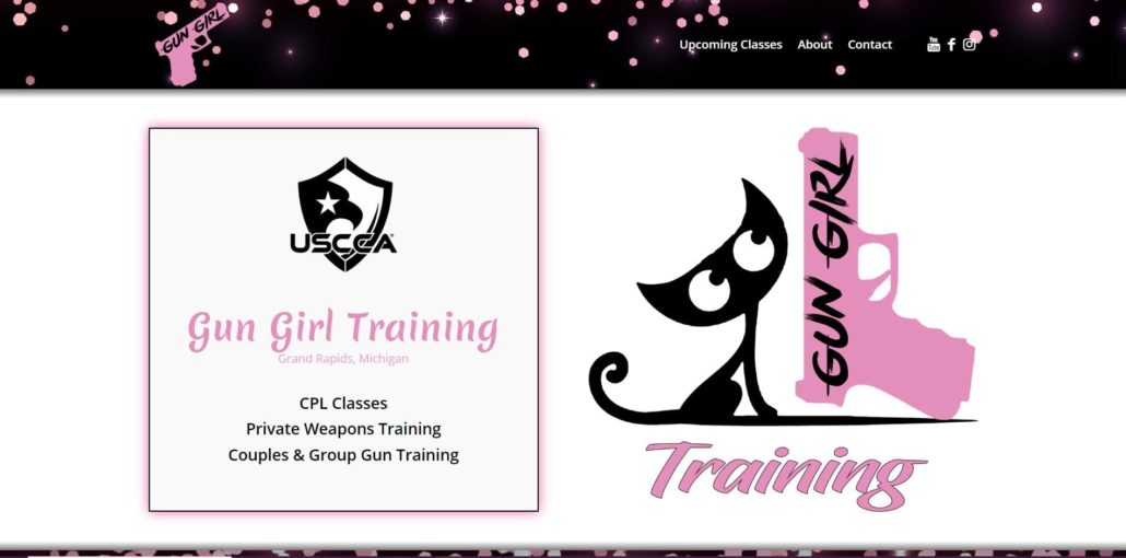 Gun Girl Training Website Design by Purple Gen - Purple-Gen.com