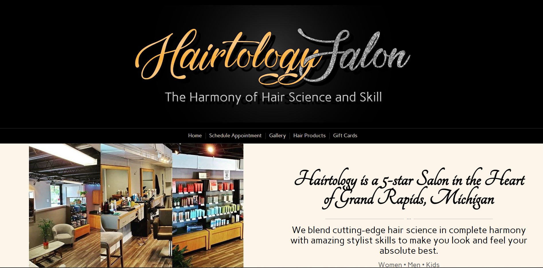 Hairtology Salon Website Design by Purple Gen - Purple-Gen.com