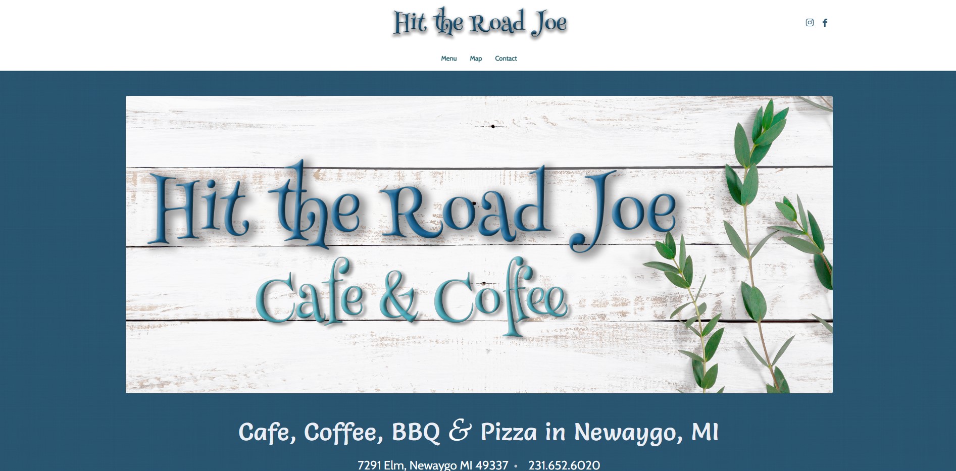 Hit the Road Joe Cafe Website Design by Purple Gen - Purple-Gen.com