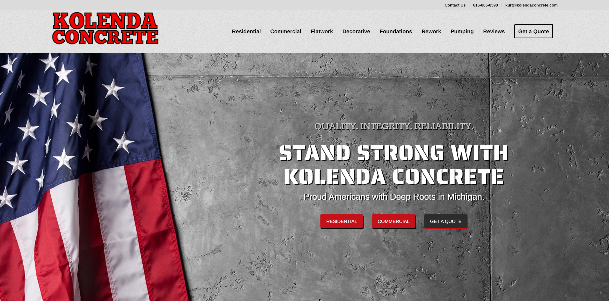 Wordpress website design for Kolenda Concrete by Purple Gen - Purple-Gen.com