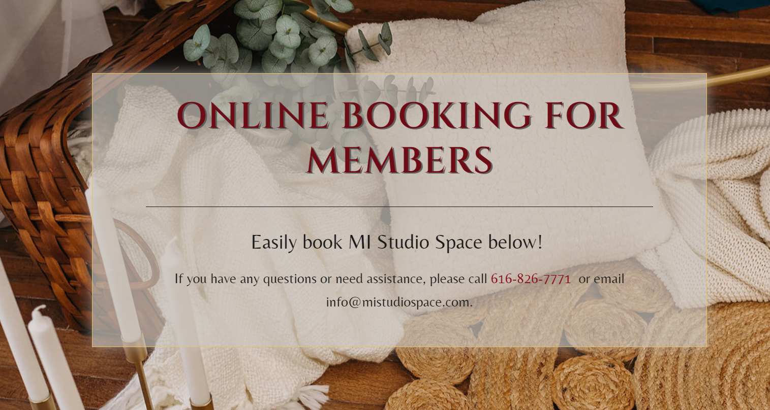 Online Booking System set up for MI Studio Space - Purple-Gen.com