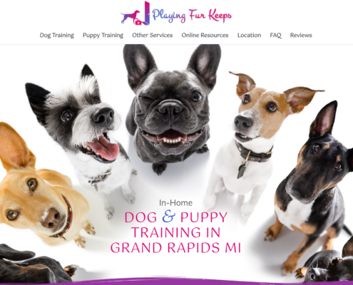 Playing Fur Keeps Dog Training Website Design by Purple Gen - Purple-Gen.com