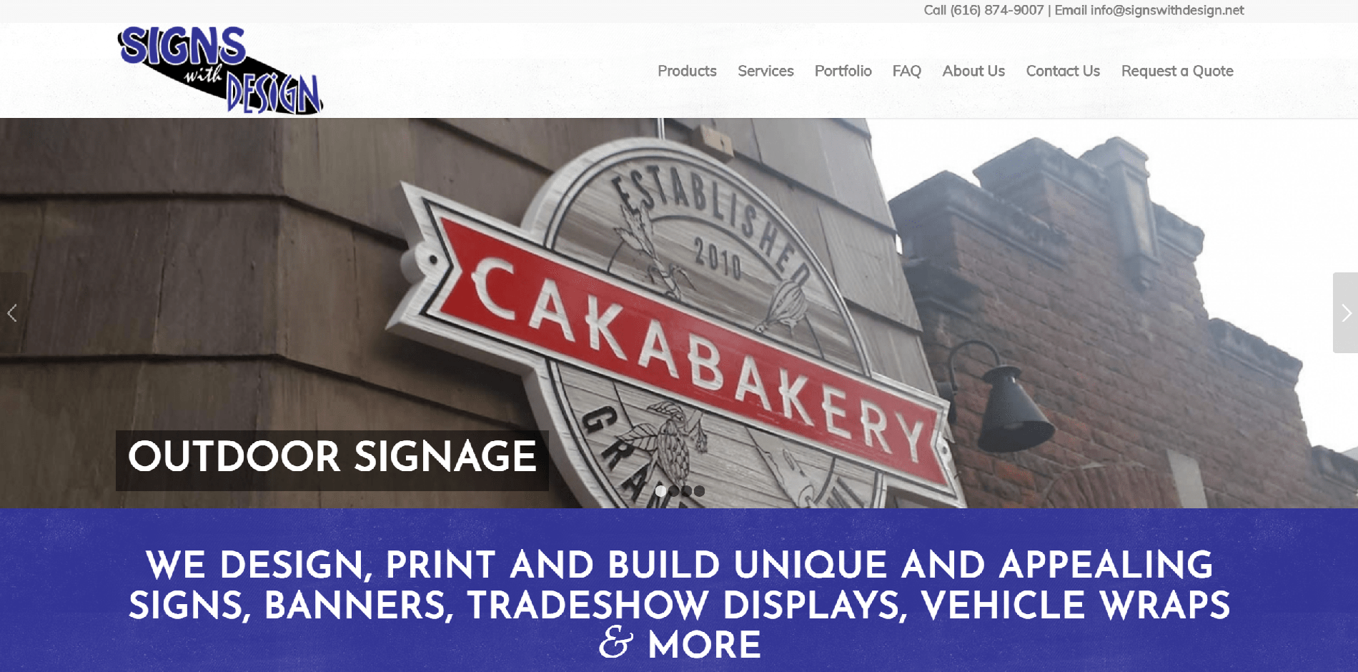 Website Redesign for Signs with Design, a Collaboration with Moxie Men, Inc - Purple-Gen.com