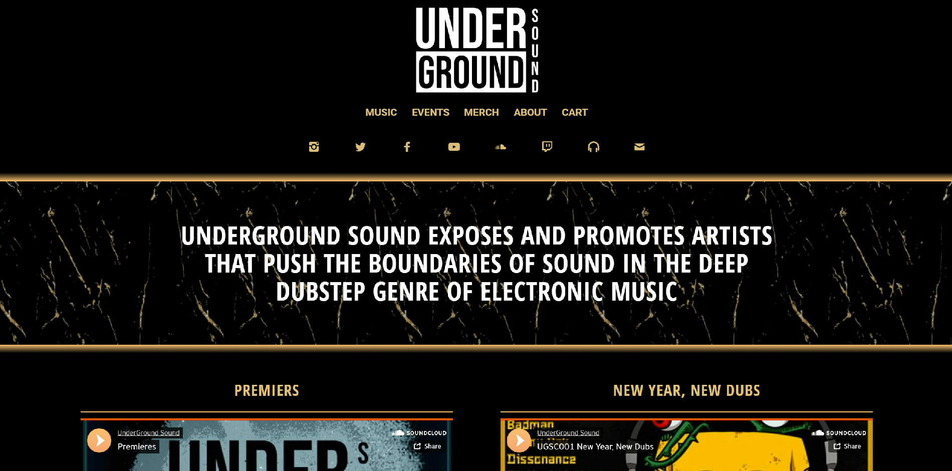 Underground Sound Website Design by Purple Gen - Purple-Gen.com