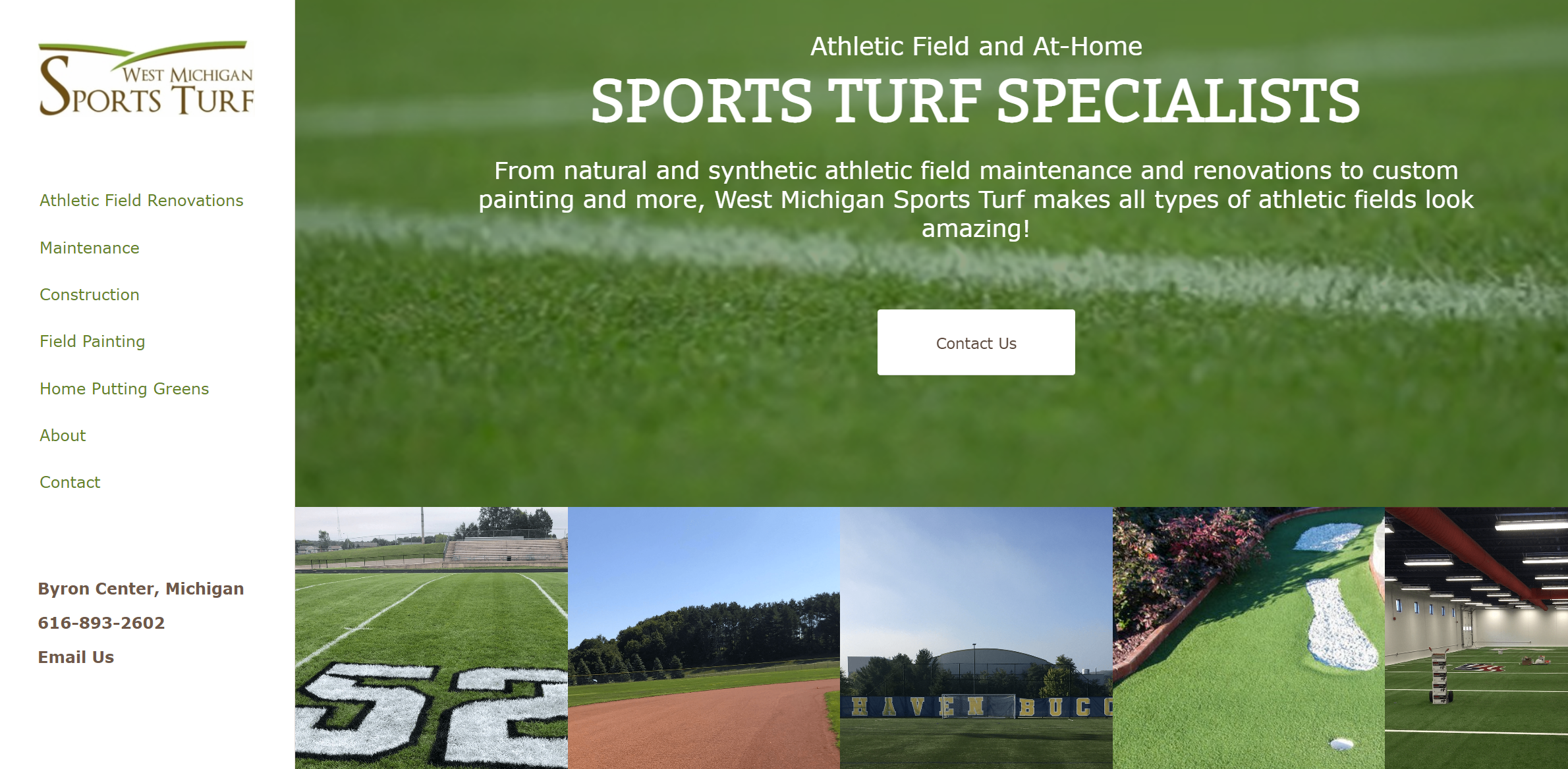 West MI Sports Turf Website Design by Purple Gen - Purple-Gen.com